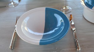 Tesbsi service à couscous kerouan bleu et blanc